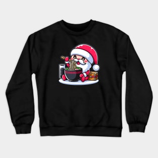 Cartoon Santa Eating Ramen Crewneck Sweatshirt